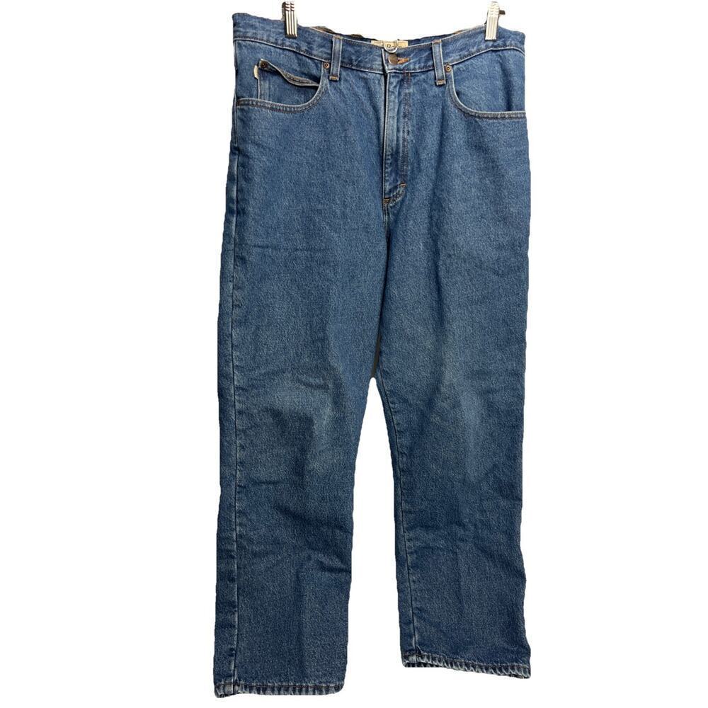 LL Bean Jeans Mens 36x30 Classic Fit Flannel Plaid Lined Denim Thermal 100220